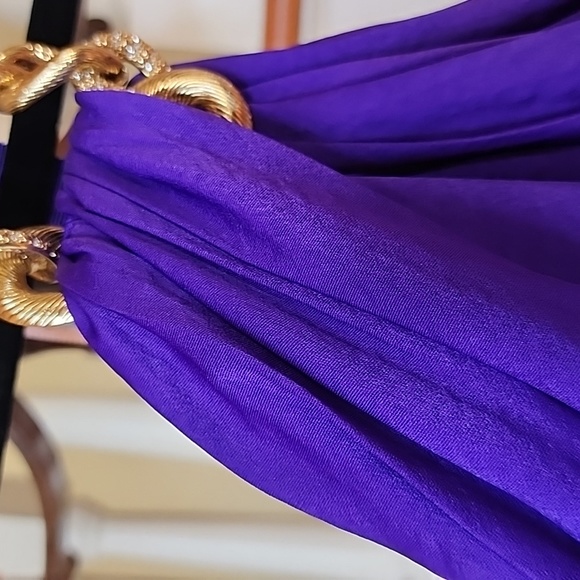 NWT BCBGMAXAZRIA Long Gown Dress with Jeweled Necklace size 2 purple 💜 color - Picture 6 of 15